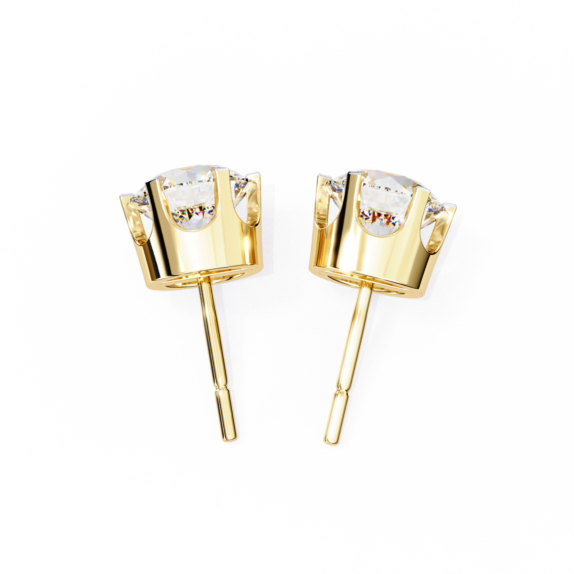 2.57ct Round Natural Diamond Stud Earrings | Solitairekart